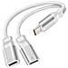 Splitter Audio /carica Usb-c 2in1 Nylon, Bianco - Foto miniatura 1