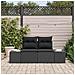 Divano da giardino a 2 posti con spazio per riporre e cuscini Nero Polyrattan - Foto miniatura 2