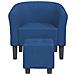 Poltrona Cabriolet con Poggiapiedi Blu in Tessuto - Foto miniatura 3