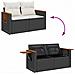 Set Divani da Giardino 5 pz con Cuscini in Polyrattan Nero - Foto miniatura 6