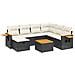 Set Divani da Giardino con Cuscini 8 pz Nero in Polyrattan - Foto miniatura 1