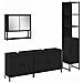 Set di mobili per il bagno 4 pcs Nero 33 x 33 x 185.5 cm - Foto miniatura 1