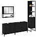Set di mobili per il bagno 4 pcs Nero 33 x 33 x 185.5 cm - Foto miniatura 3