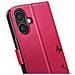 Custodia A Portafoglio Per Iphone 16 Design Premium Fiori Farfalla, Rosso - Foto miniatura 2