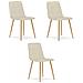 Sedia PYRA - Moderna in velluto beige chiaro x 3 - Foto miniatura 1