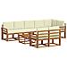 Set di divani da esterno con cuscino 9 pcs Naturale e Crema - Foto miniatura 1