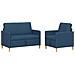 Set di Divani con Storage 2 pcs Blu Poliestere - Foto miniatura 1