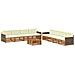 Set di divani da esterno con cuscino 9 pcs Naturale e Crema - Foto miniatura 1