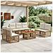 Set Divano da Giardino 8 pz Naturale e Bianco Crema polyrattan - Foto miniatura 2