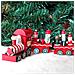 Trenino Natalizio In Legno Con 4 Vagoni 32cm Rosso E Bianco Decorazioni Natale - Foto miniatura 1