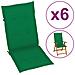 Cuscini per Sedie da Giardino 6 pz Verdi 120x50x4 cm - Foto miniatura 1
