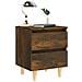 Comodini con Gambe in Legno Massello 2pz Rovere Fumo 40x30x50cm - Foto miniatura 3
