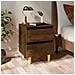 Comodini con Gambe in Legno Massello 2pz Rovere Fumo 40x30x50cm - Foto miniatura 1