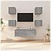 Set Di Mobili Tv A Parete Grigio Sonoma In Legno Multistrato - Foto miniatura 1