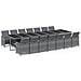 Set Da Pranzo Per Giardino 15 Pz Con Cuscini Polyrattan Grigio - Foto miniatura 1