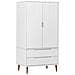 Armadio Bianco 90x55x175 Cm In Legno Massello Di Pino - Foto miniatura 2