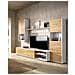 Parete Attrezzata Foraker, Set Da Soggiorno Porta Tv, Mobile Salotto Multiuso, 220x41h180 Cm, Rovere Nodi E Bianco - Foto miniatura 1