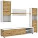 Parete Attrezzata Foraker, Set Da Soggiorno Porta Tv, Mobile Salotto Multiuso, 220x41h180 Cm, Rovere Nodi E Bianco - Foto miniatura 2