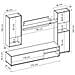 Parete Attrezzata Foraker, Set Da Soggiorno Porta Tv, Mobile Salotto Multiuso, 220x41h180 Cm, Rovere Nodi E Bianco - Foto miniatura 3