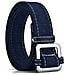 Cintura Oxford Da Donna Con Fibbia Quadrata - Cintura Spessa E Morbida Regolabile Darkblue - Foto miniatura 4