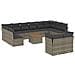 Set Divani Da Giardino 13 Pz Con Cuscini Grigio In Polyrattan - Foto miniatura 1