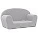 Divano Per Bambini A 2 Posti Grigio Chiaro In Morbido Peluche - Foto miniatura 1