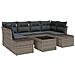 Set Divano Giardino 7 Pezzi con Cuscini Grigio Polirattan - Foto miniatura 1