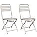 Sgabelli da giardino pieghevoli 2 pcs Beige 42x52x82 cm Acciaio verniciato a polvere - Foto miniatura 1