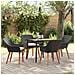 Set da Pranzo da Giardino 5 Pezzi Rattan Polietilene Nero - Foto miniatura 2