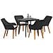 Set da Pranzo da Giardino 5 Pezzi Rattan Polietilene Nero - Foto miniatura 3