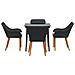 Set da Pranzo da Giardino 5 Pezzi Rattan Polietilene Nero - Foto miniatura 7