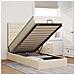 Struttura Letto Pouf con Materasso Crema 80x200 cm in Tessuto - Foto miniatura 2
