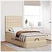 Struttura Letto Pouf con Materasso Crema 80x200 cm in Tessuto - Foto miniatura 3
