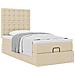 Struttura Letto Pouf con Materasso Crema 80x200 cm in Tessuto - Foto miniatura 5