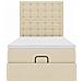 Struttura Letto Pouf con Materasso Crema 80x200 cm in Tessuto - Foto miniatura 7