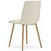 Sedia PYRA - Moderna in velluto beige chiaro con gambe color legno x 4 - Foto miniatura 6