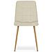 Sedia PYRA - Moderna in velluto beige chiaro con gambe color legno x 4 - Foto miniatura 3