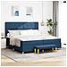 Letto a molle con materasso Blu 200 x 200 cm Tessuto - Foto miniatura 2