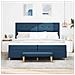 Letto a molle con materasso Blu 200 x 200 cm Tessuto - Foto miniatura 3