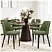Set Da 2 Sedie Da Pranzo Sedie Design Con Rivestimento In Tessuto E Gambe In Legno Massello, Ideali Per Soggiorno, Cucina O Sala Da Pranzo Verde - Foto miniatura 7