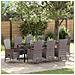 Set da Pranzo per Giardino con cuscino 9 pcs Grigio - Foto miniatura 2
