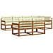 Set di divani da esterno con cuscino 7 pcs Naturale e Crema - Foto miniatura 1