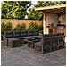 Set Divano da Giardino 11 pz Grigio e Grigio Scuro polyrattan - Foto miniatura 4