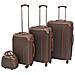 4 Pz. Set Di Trolley Rigidi Color Caffè - Foto miniatura 1
