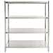 Scaffale Da Cucina A 4 Livelli 150x48x155 Cm In Acciaio Inox - Foto miniatura 2
