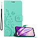 Custodia Compatibile Con Samsung Galaxy A12 / M12 In Turchese Fiore - Coperchio Protettivo In Design Floreale Con Chiusura Magnetica, Funzione Stand E Slot Per Carte - Foto miniatura 1