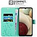 Custodia Compatibile Con Samsung Galaxy A12 / M12 In Turchese Fiore - Coperchio Protettivo In Design Floreale Con Chiusura Magnetica, Funzione Stand E Slot Per Carte - Foto miniatura 2