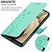 Custodia Compatibile Con Samsung Galaxy A12 / M12 In Turchese Fiore - Coperchio Protettivo In Design Floreale Con Chiusura Magnetica, Funzione Stand E Slot Per Carte - Foto miniatura 4