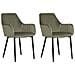 Set Di 2 Sedie Da Pranzo Velluto Verde Oliva Wellston - Foto miniatura 7