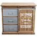 Mobiletto Credenza Da Interno Bar In Legno E Metallo Con 3 Cassetti E Anta Scorrevole Linea Industrial - Foto miniatura 4